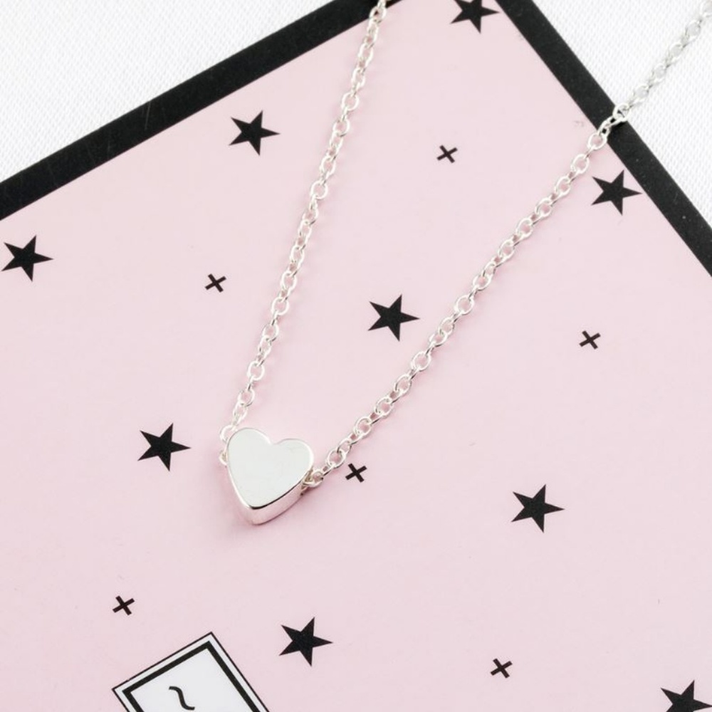 4 for $20 Heart Choker Necklace (Silver) - Picture 6 of 8